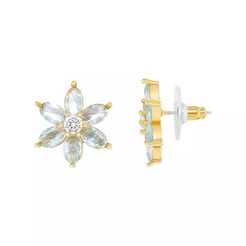 Emberly Flower Stud Earrings, Womens, White Product Image