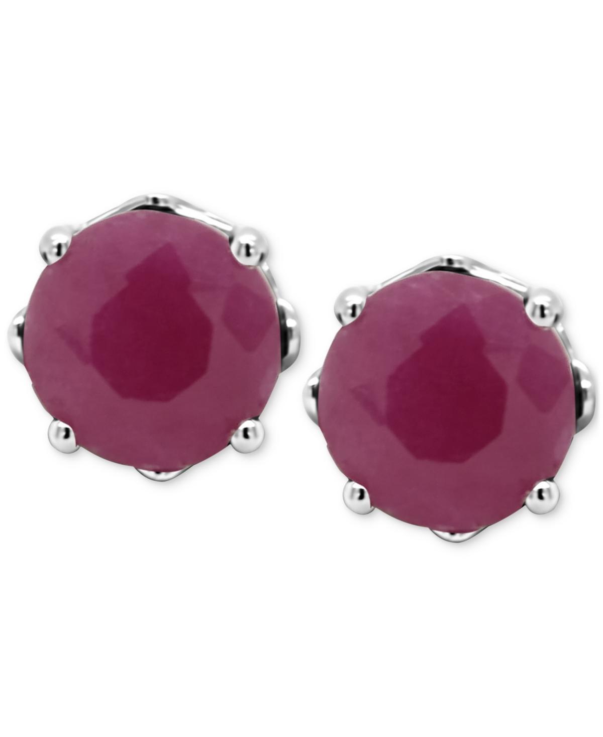 Celebration Gems Sterling Silver Ruby Stud Earrings, Womens, Red Product Image