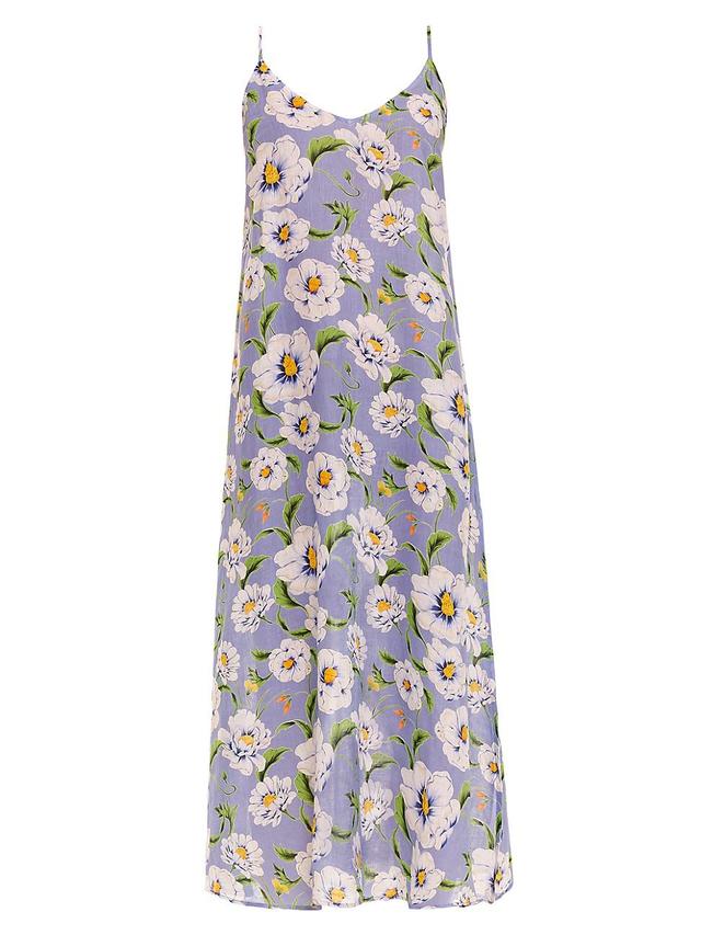 Womens Frida Linen Floral Maxi Dress Product Image