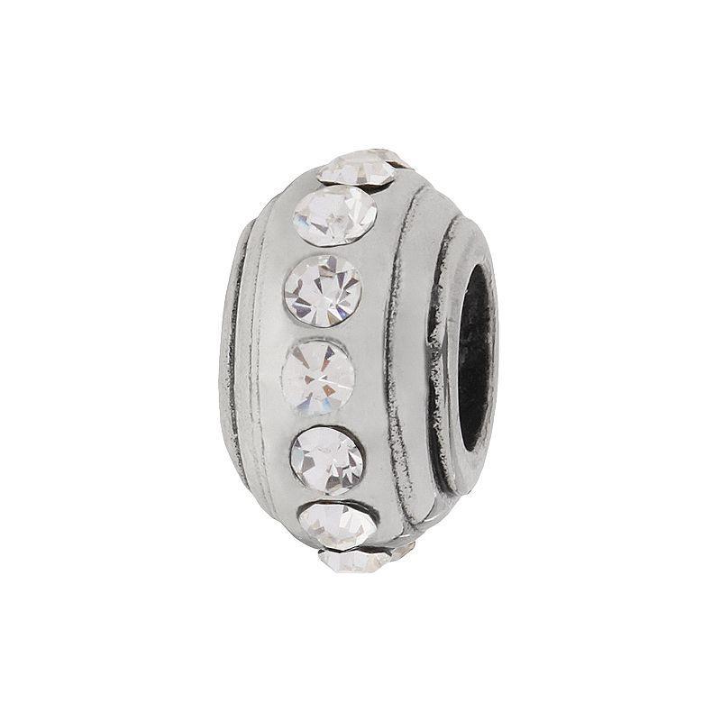 Individuality Beads Sterling Silver Crystal Stopper Bead, Womens, White Product Image