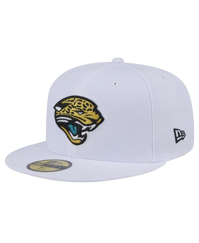 New Era Mens White Jacksonville Jaguars Throwback Logo Omaha 59FIFTY Fitted Hat Product Image