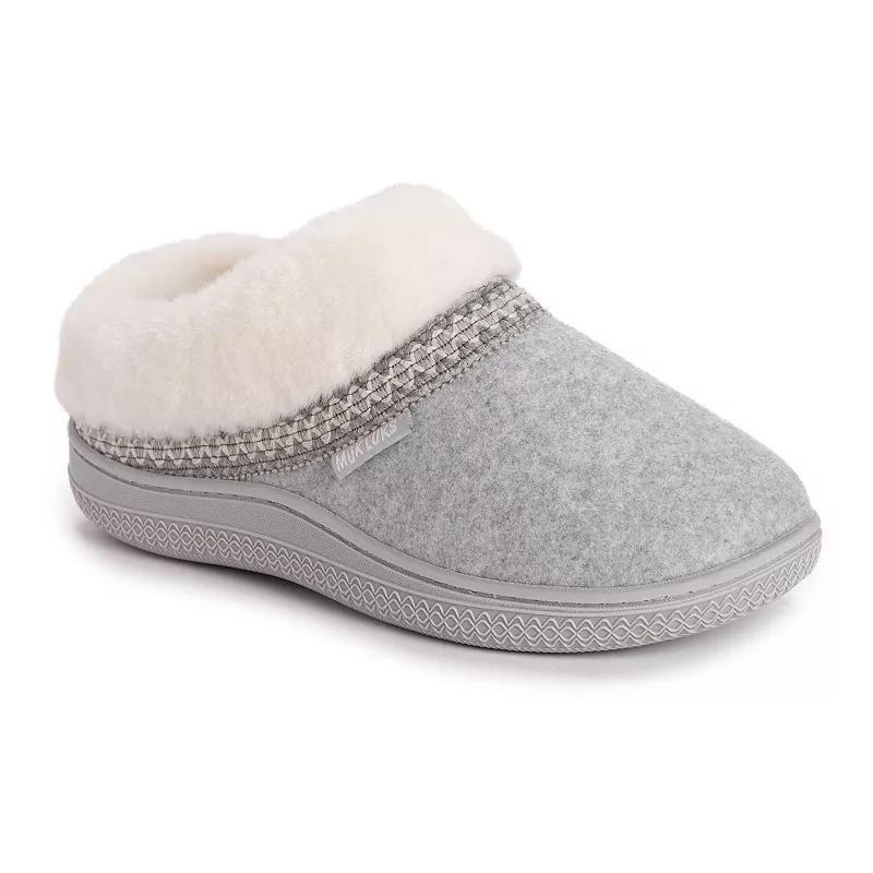 MUK LUKS Neira Womens Clog Slippers Gray Grey Faux Product Image