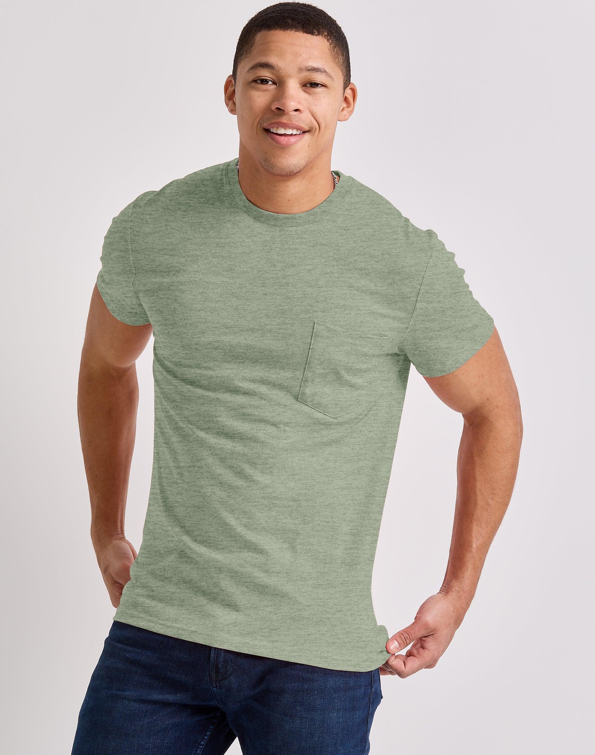 Hanes Originals Mens Tri-Blend Pocket T-Shirt Eco White 2XL Product Image