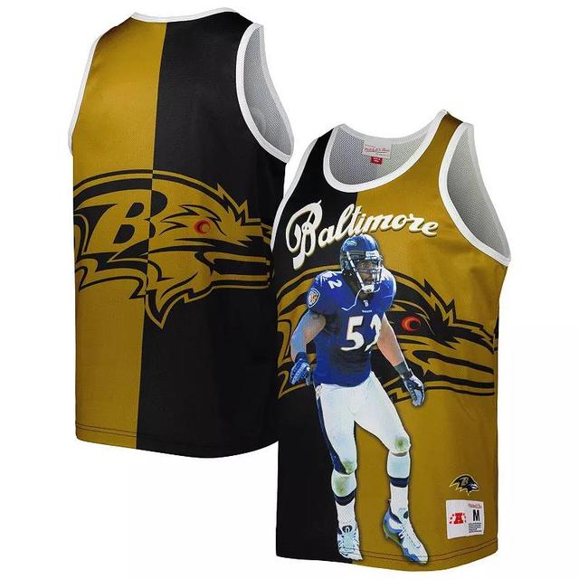 Mens Mitchell & Ness Ray Lewis /Gold Baltimore Ravens Retired Player Graphic Tank Top Product Image