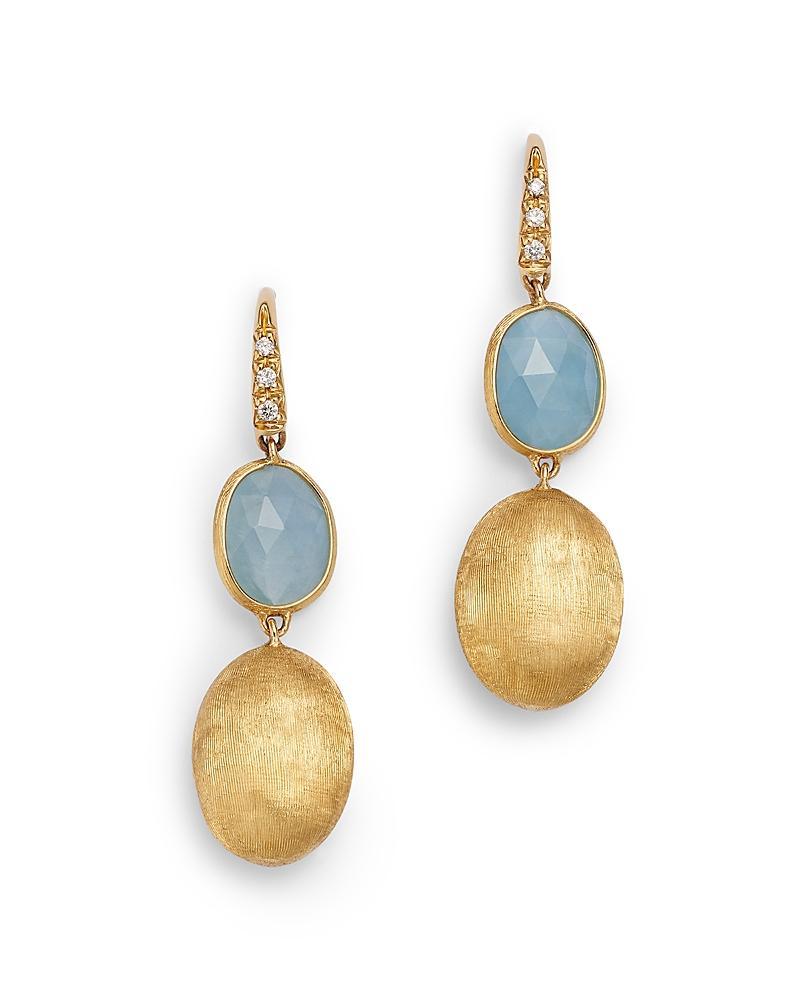 Marco Bicego Siviglia Aquamarine & Diamond Double Drop Earrings Product Image