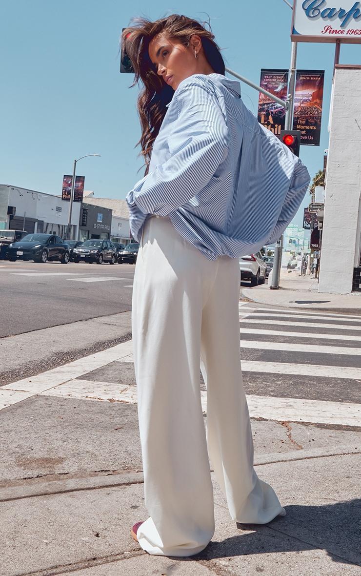 Blue Striped Oversized Cotton Shirt Product Image