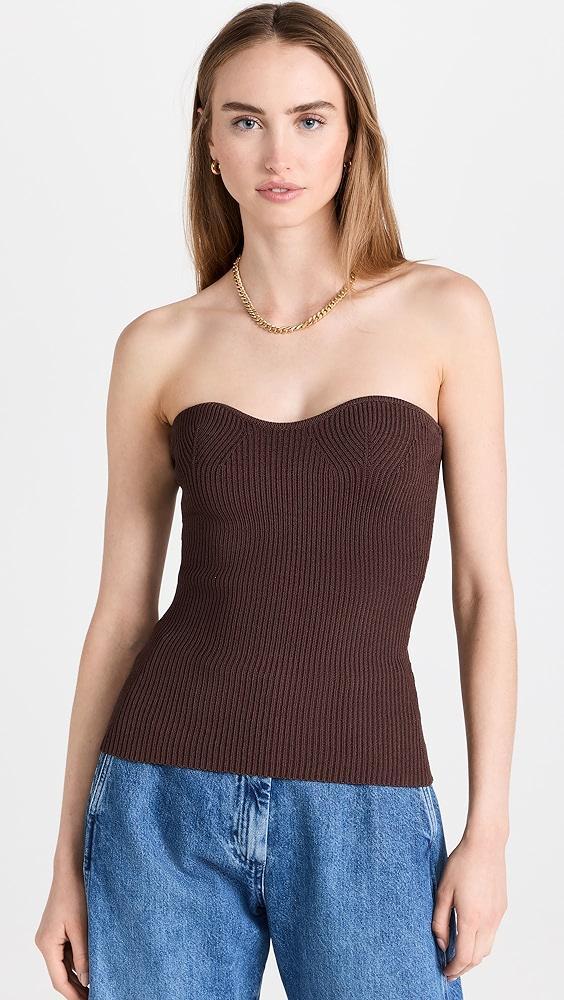 Pixie Market Brown Cass Bustier Knit Top | Shopbop Product Image