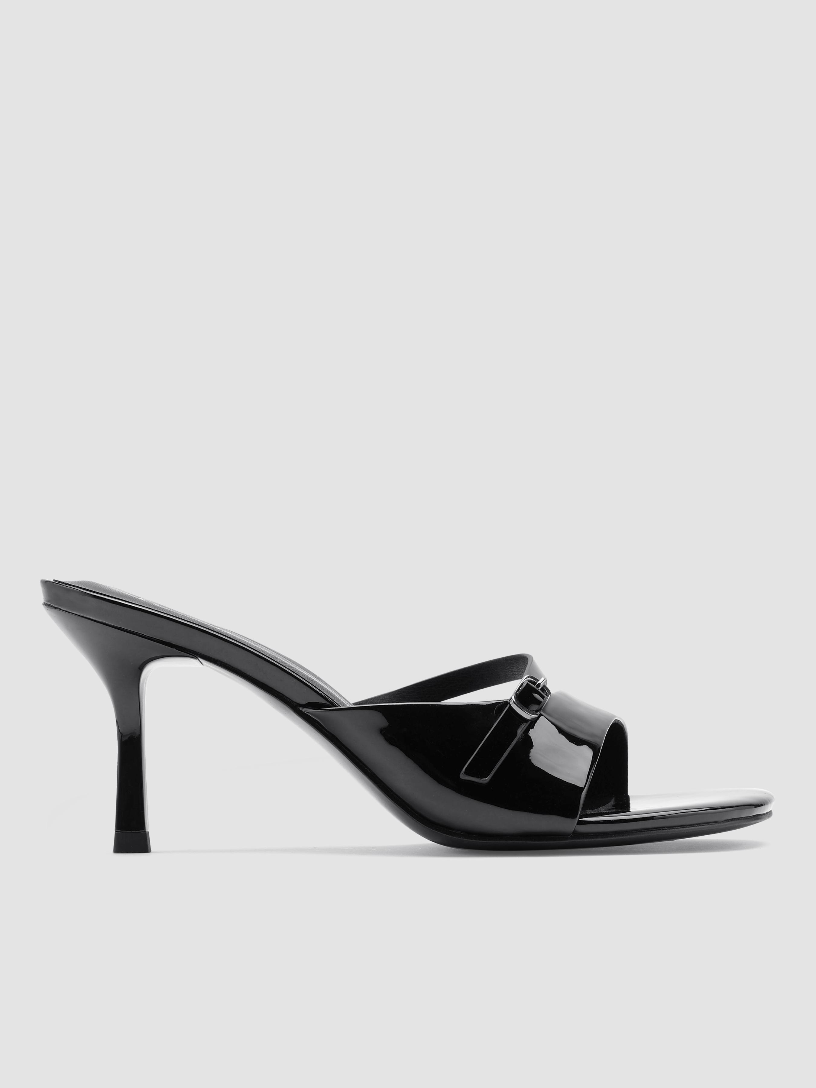 FAUX PATENT LEATHER SANDALS Product Image