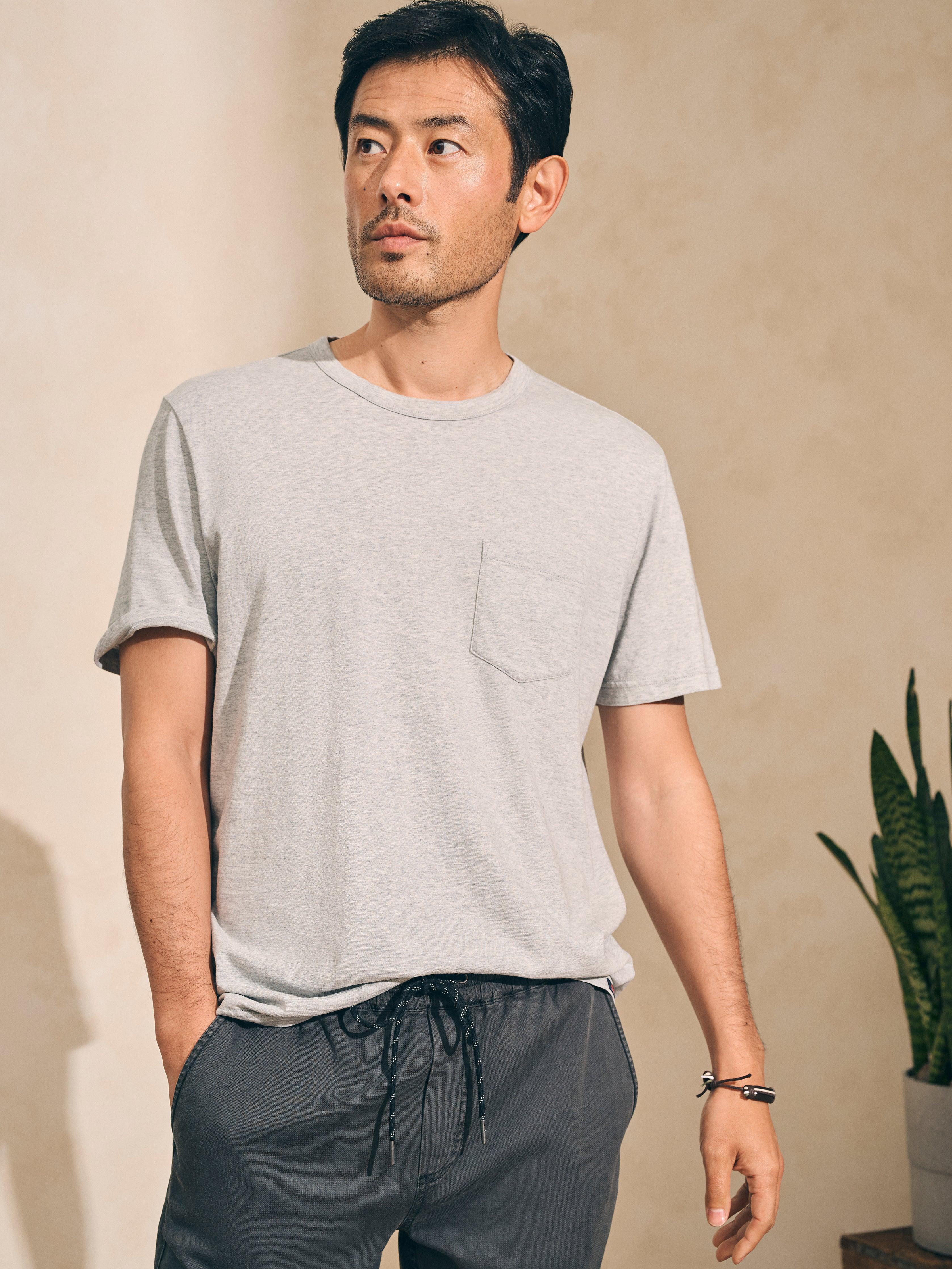 Sunwashed Pocket Tee - Heather Grey Male Product Image