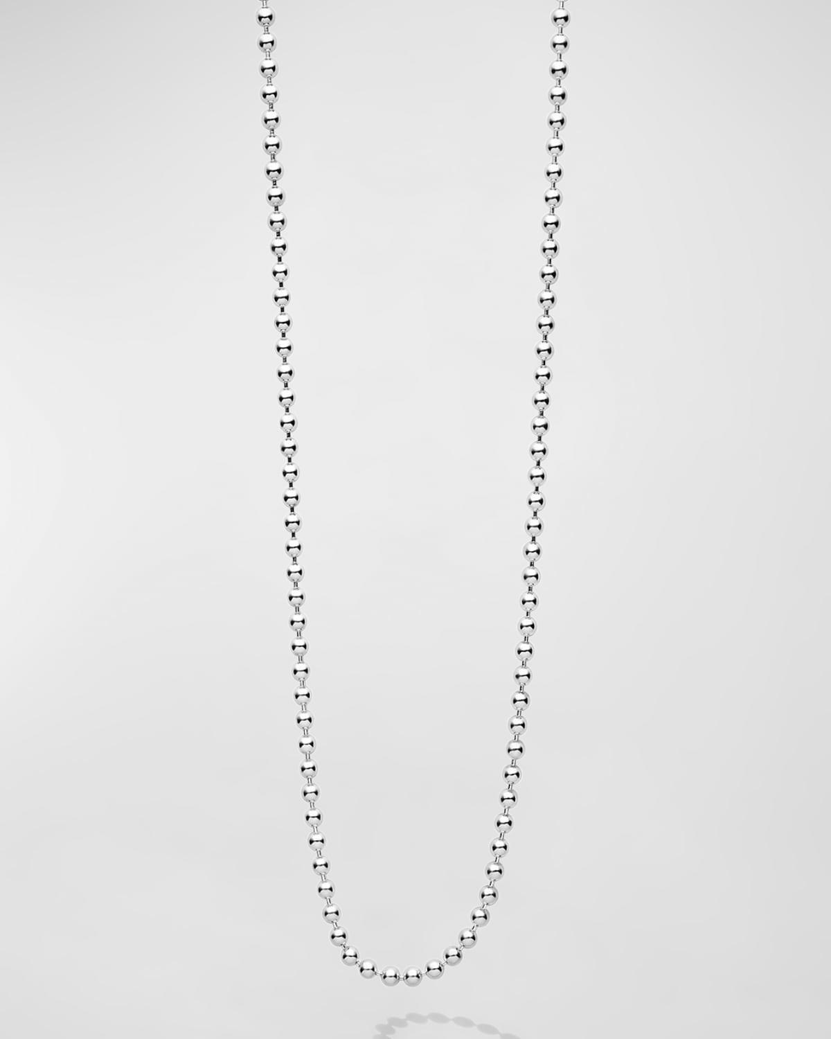 Mens Sterling Silver Ball Chain Necklace, 2.5mm, 24in Product Image