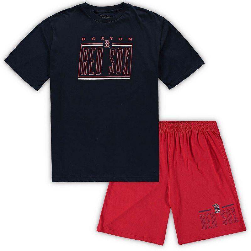 Men's Concepts Sport Navy/Red Boston Red Sox Big & Tall T-Shirt & Shorts Sleep Set Product Image