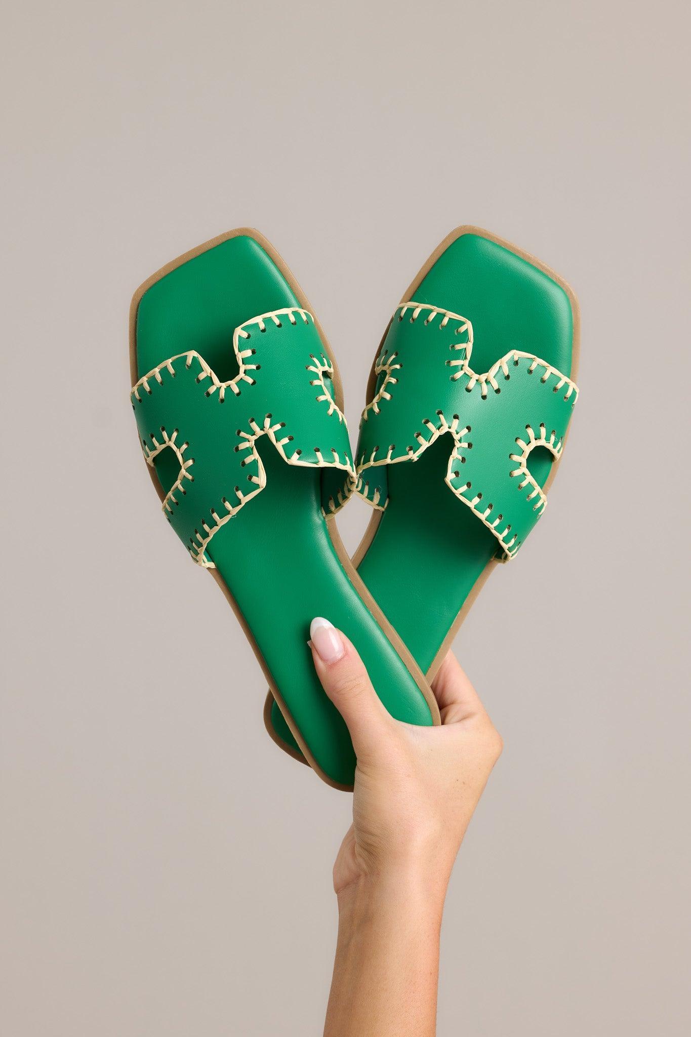 Surfside Strolls Kelly Green Sandals Product Image