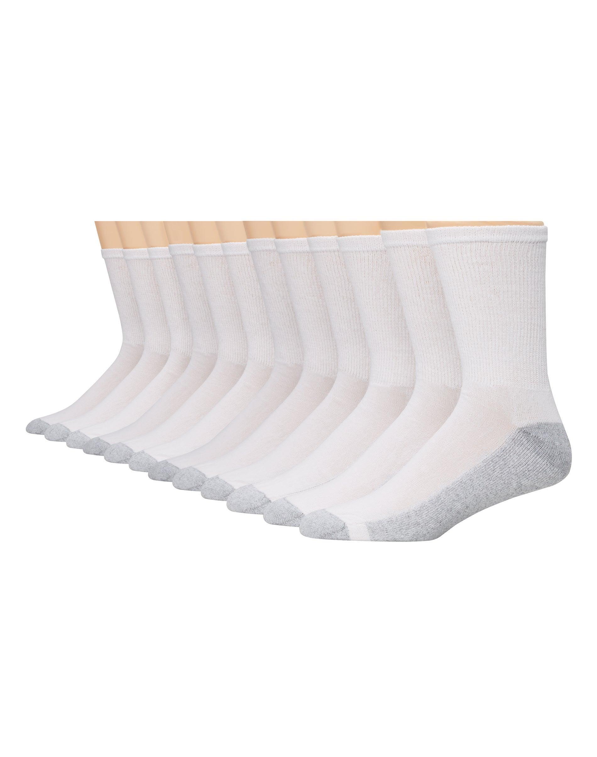 Hanes Double Tough Mens Crew Socks, Shoe Sizes 6-12, 12-Pairs Black Product Image