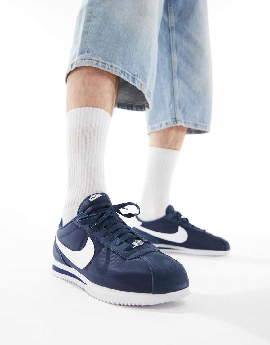 NIKE Cortez Txt Sneakers In Navy And White Product Image