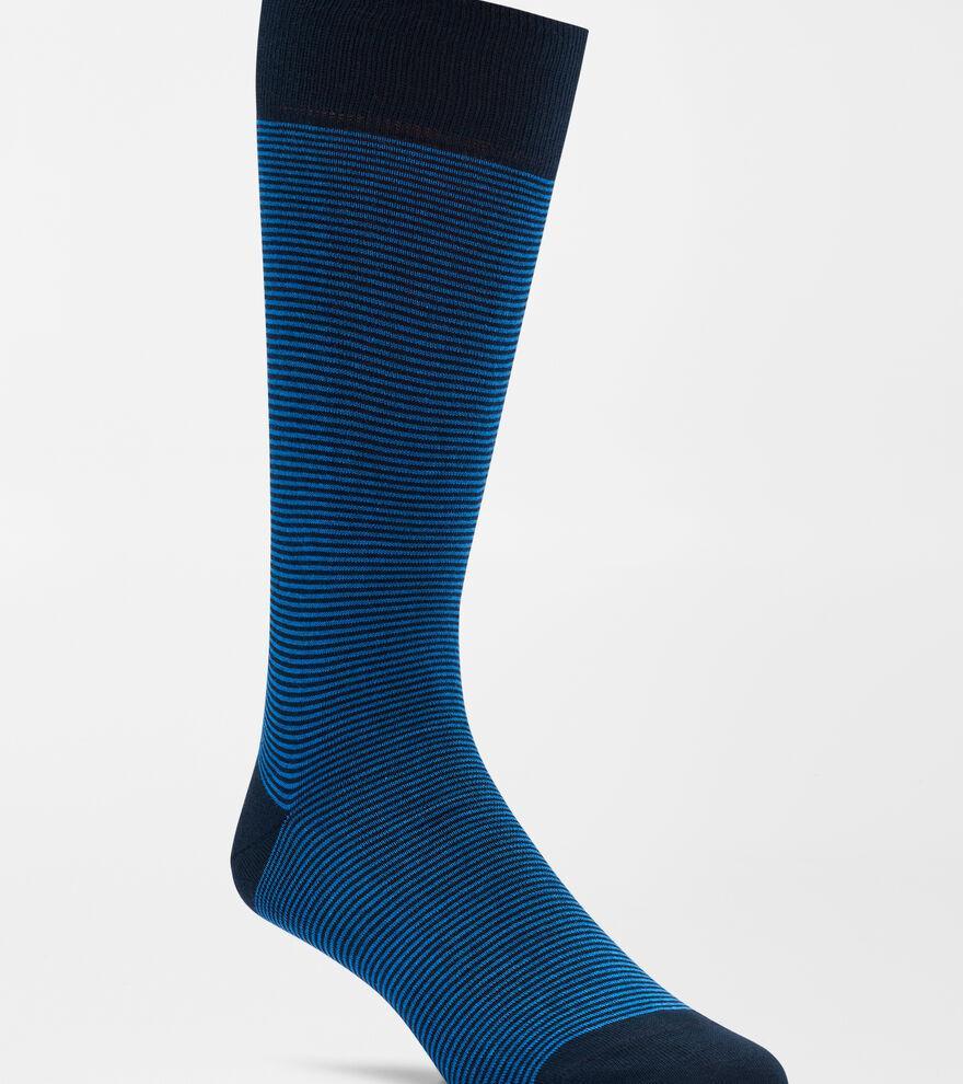 Peter Millar Mens Needle Stripe Crew Sock | Color: Navy | Size: OS Product Image