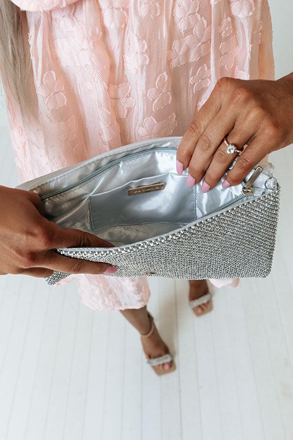 Fabulous Time Rhinestone Clutch In Silver Product Image