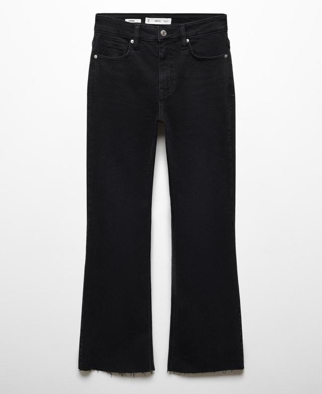 Mango Womens Crop Flared Jeans Product Image