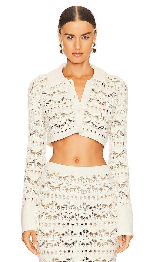 Talmai Pointelle Cropped Cardigan Product Image