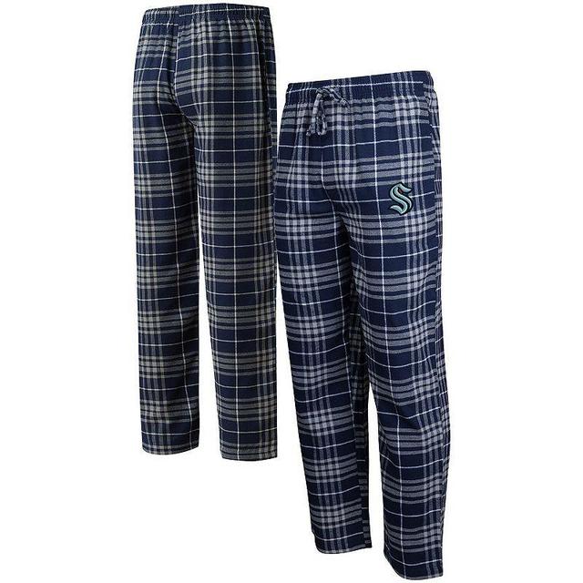 Mens Concepts Sport Deep Sea Blue/Gray Seattle Kraken Concord Flannel Sleep Pants Product Image