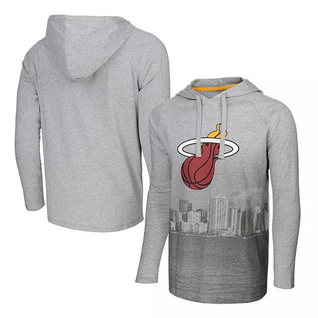 Mens Stadium Essentials Heather Gray Miami Heat Atrium Raglan Long Sleeve Hoodie T-Shirt Product Image