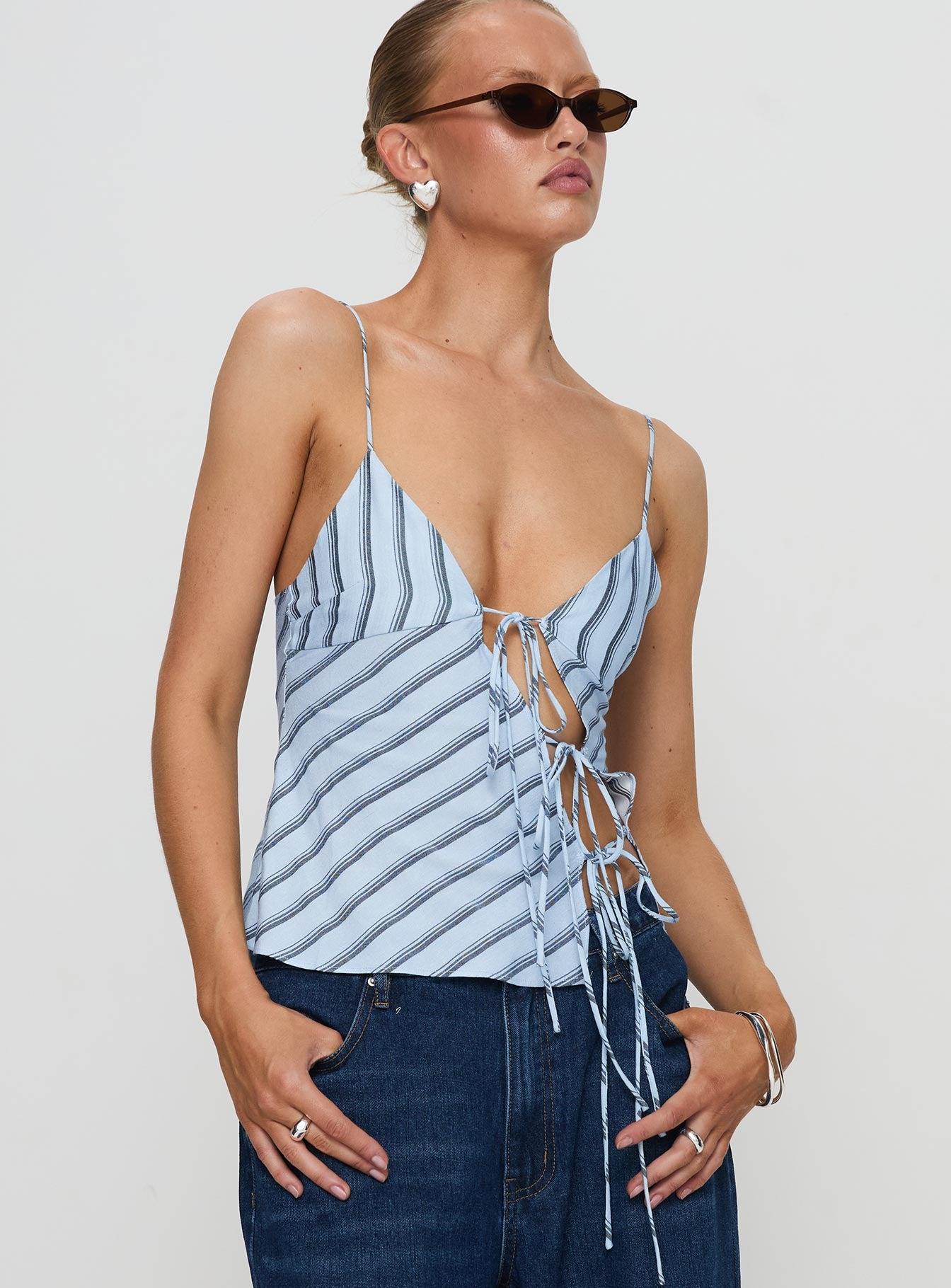 Mariah Top Blue Stripe Product Image