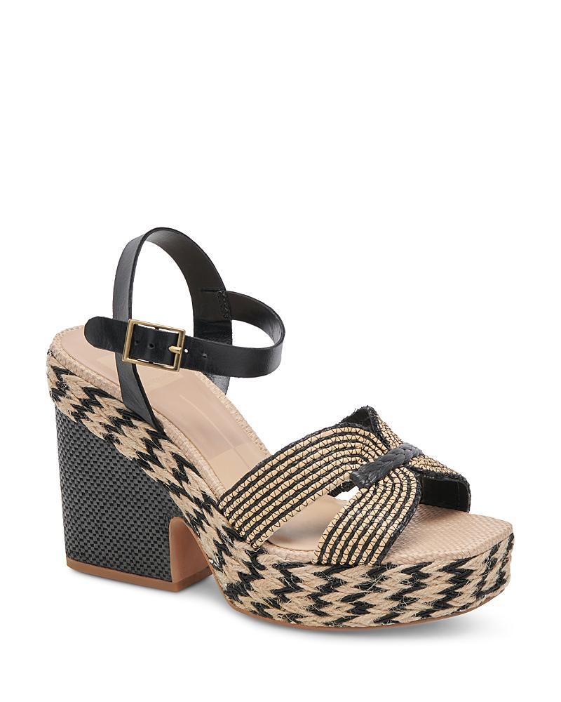 Dolce Vita Cale Woven Raffia Platform Sandal Product Image