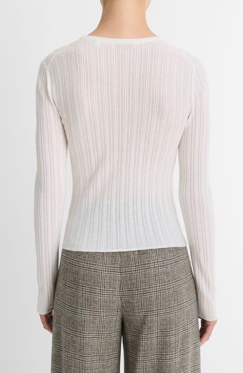 Pointelle Sweater In Off White Product Image