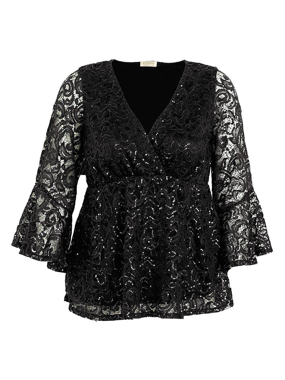 Kiyonna Sequin Lace Top Product Image