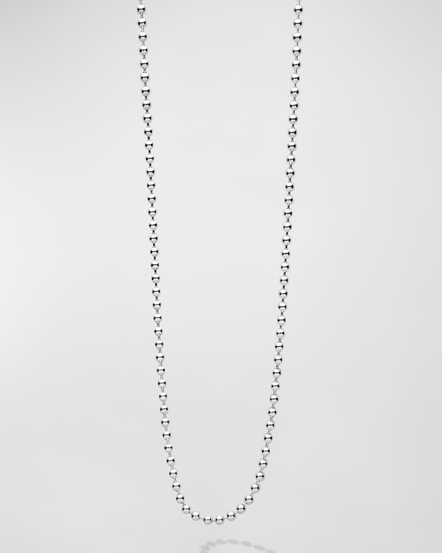 Mens Sterling Silver Ball Chain Necklace, 2.5mm, 24in Product Image