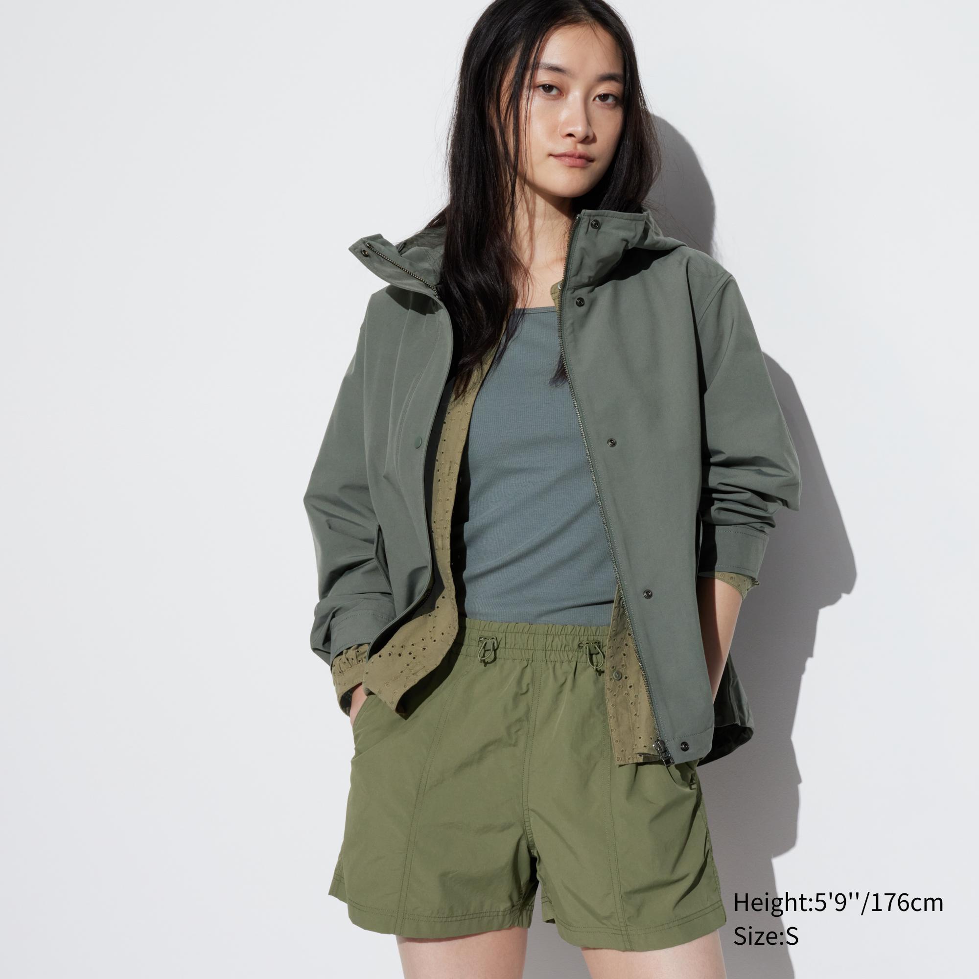 Womens Parachute Shorts with Quick-Drying Olive Large UNIQLO US Product Image