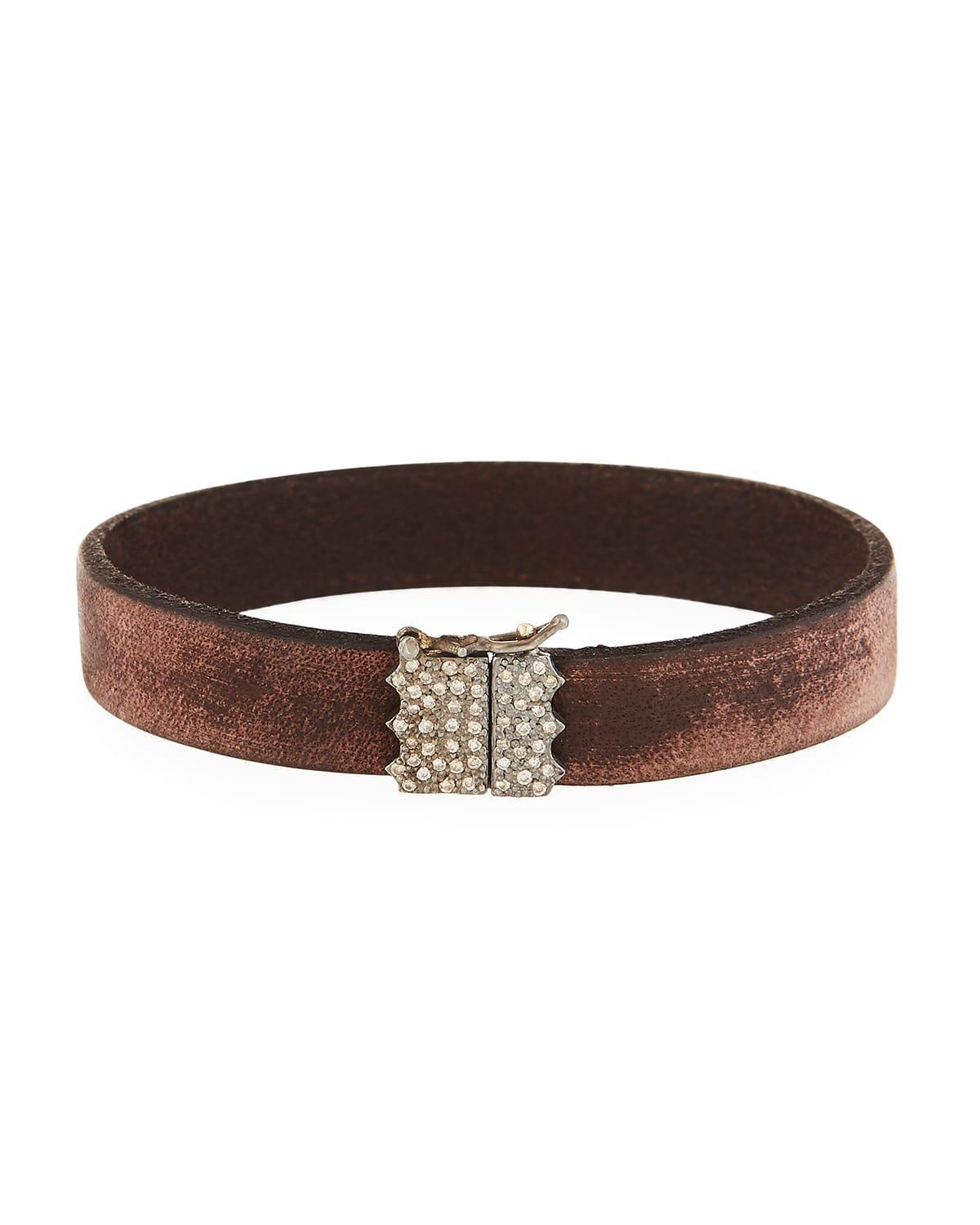 New World Diamond & Leather Bracelet Product Image