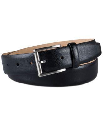 Men’s Textured Leather Roller Bar Buckle Belt Product Image