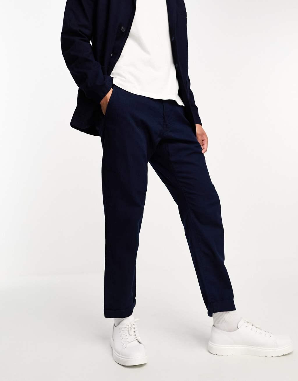 Selected Homme washed cotton wide leg suit pants Product Image