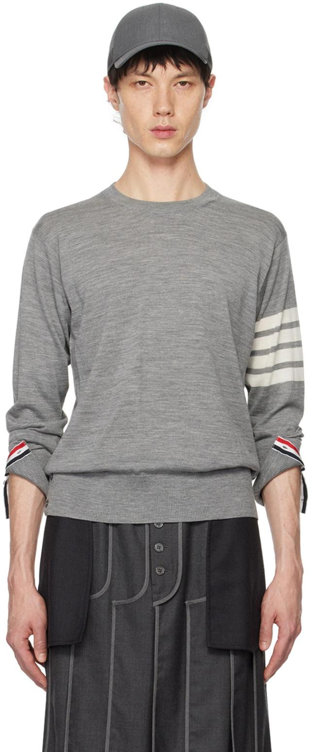 Gray 4-bar Sweater In 058 Pale Grey Product Image