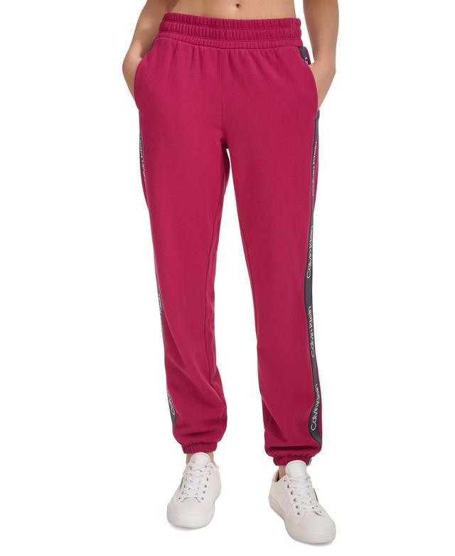 Calvin Klein Performance Womens Eco Fleece Logo Stripe Joggers Product Image