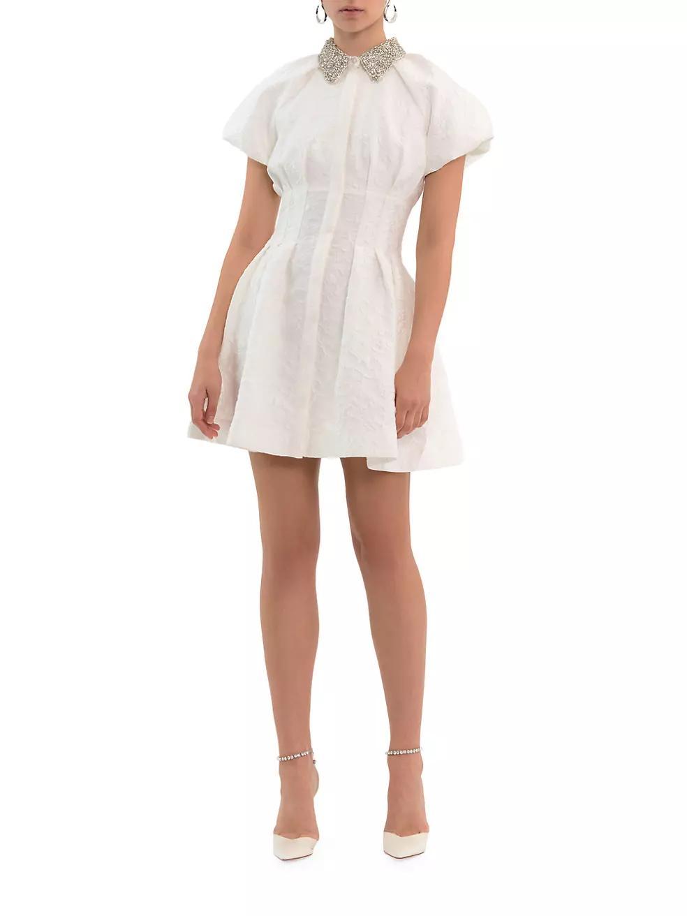 Esther Embellished Puff-Sleeve Minidress Product Image