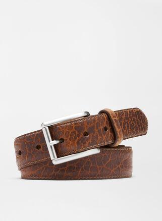 Peter Millar Mens Pebbled Bison Belt | Color: Cognac | Size: 44 Product Image