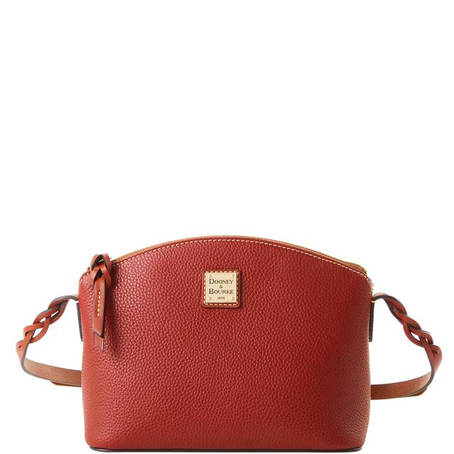 Dooney & Bourke Womens Pebble Grain Penny Crossbody Leather Shoulder Bag in Red Product Image