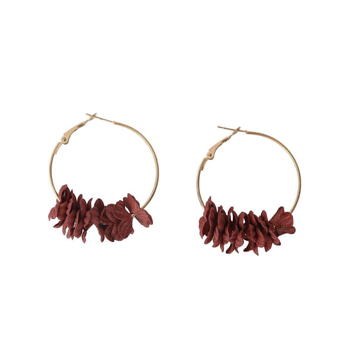 Sohi Womens Flora Hoop Earrings Product Image