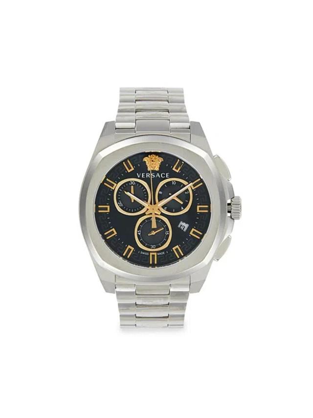 Men's Geo Chrono 43mm Stainless Steel Bracelet Watch In Sapphire Product Image