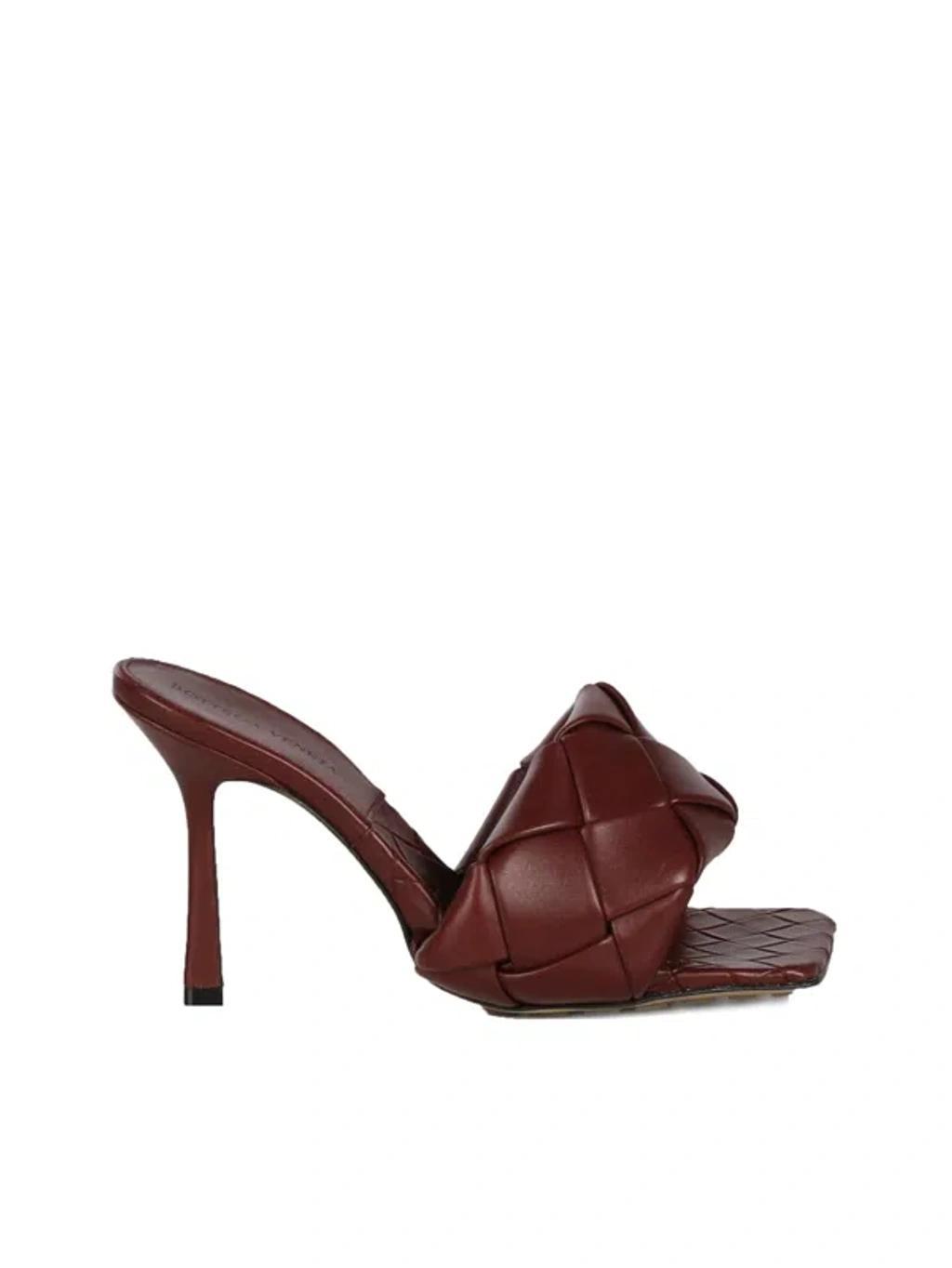 BOTTEGA VENETA Lido Intrecciato Mule Sandals In Cherry Product Image