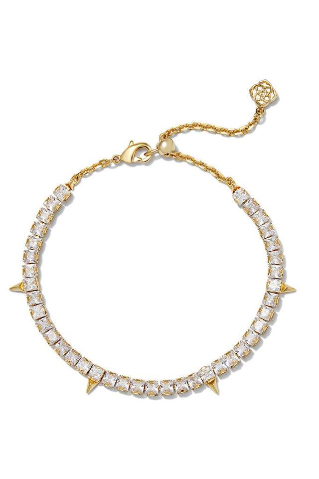 Jacqueline Gold Tennis Bracelet Gold White Crystal Product Image