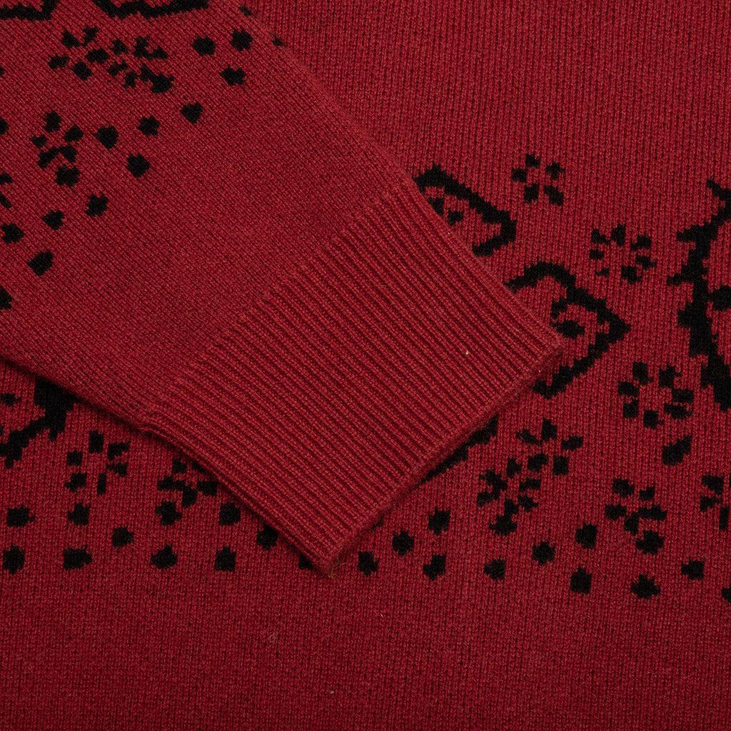 Bandana Knit Cardigan - Red/Black Male Product Image