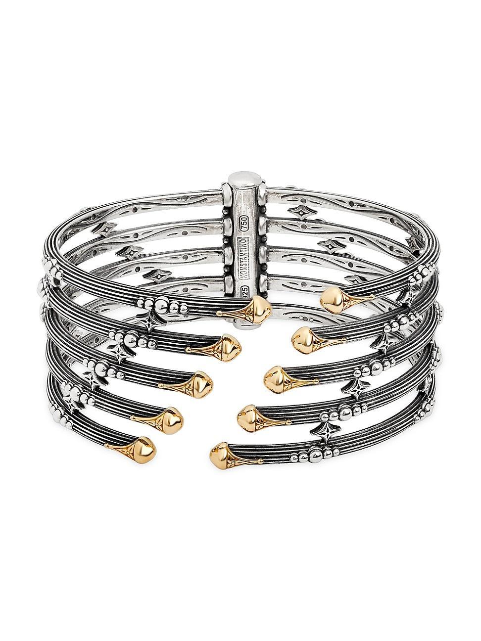 Womens Delos 2.0 Oars 18K Gold & Sterling Silver Cuff Bracelet Product Image