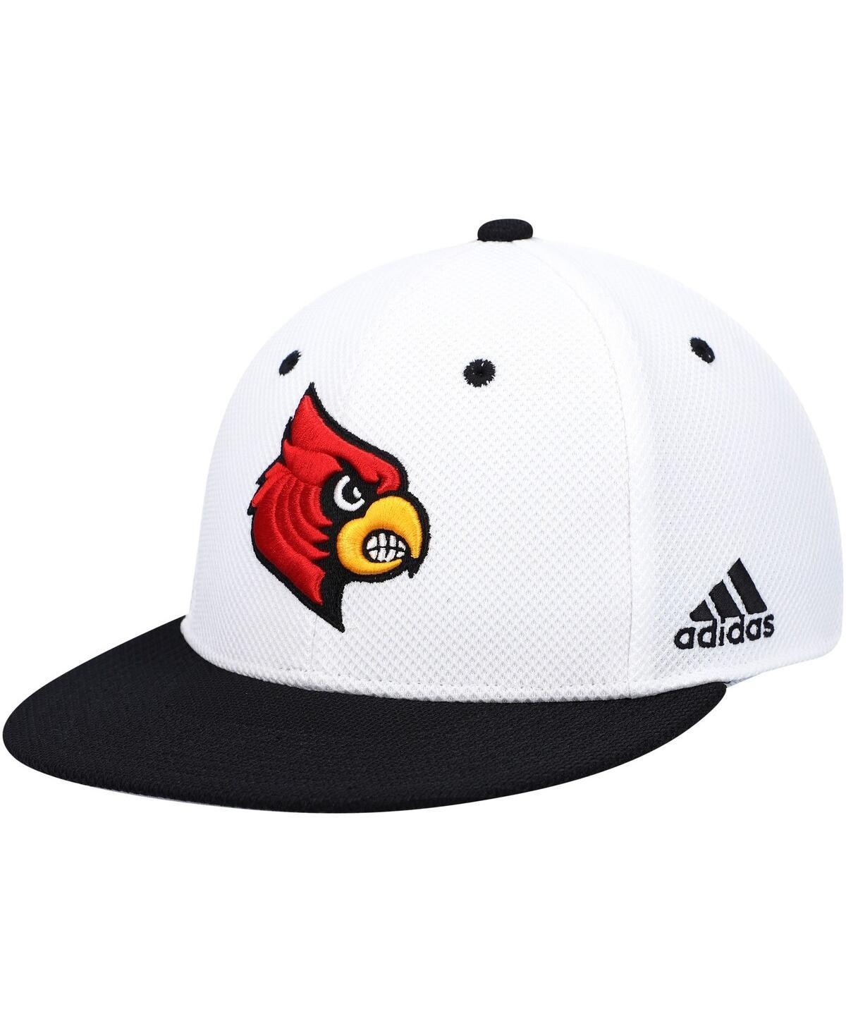 Mens adidas White Louisville Cardinals On-Field Baseball Fitted Hat - White Product Image