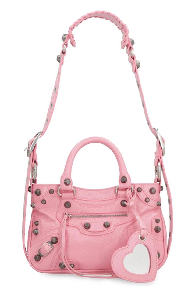 BALENCIAGA Neo Cagole Leather Tote In Pink Product Image