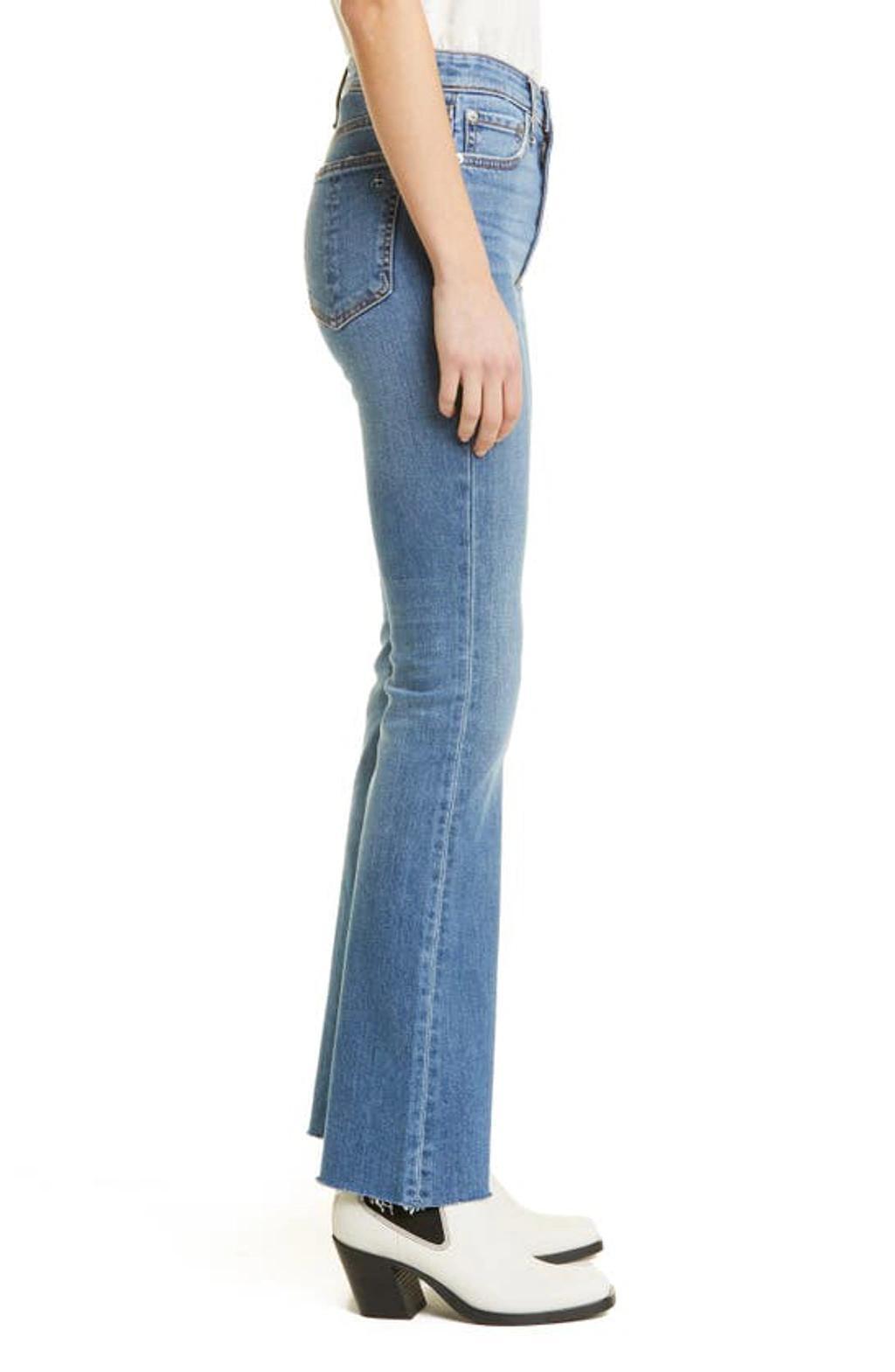 Nina High-rise Flared Stretch-denim Jeans In Clean Mick Product Image