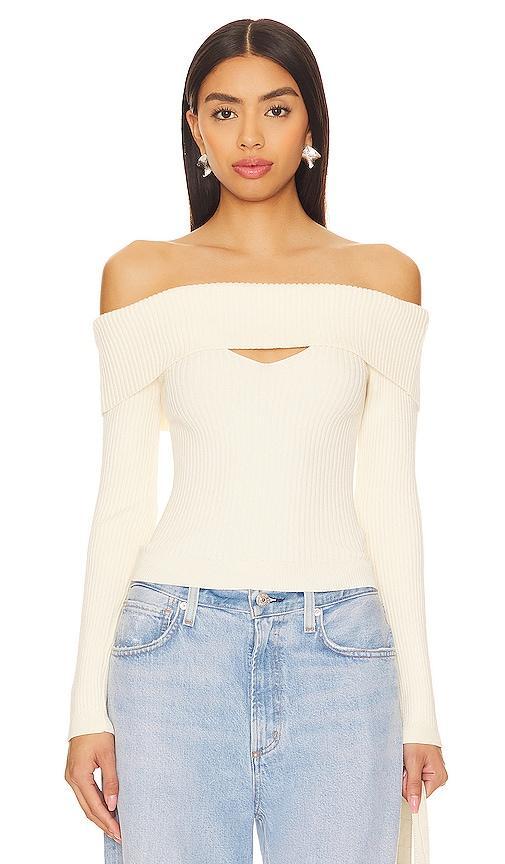 ASTR the Label Ainsley Sweater in White. Size L. Product Image