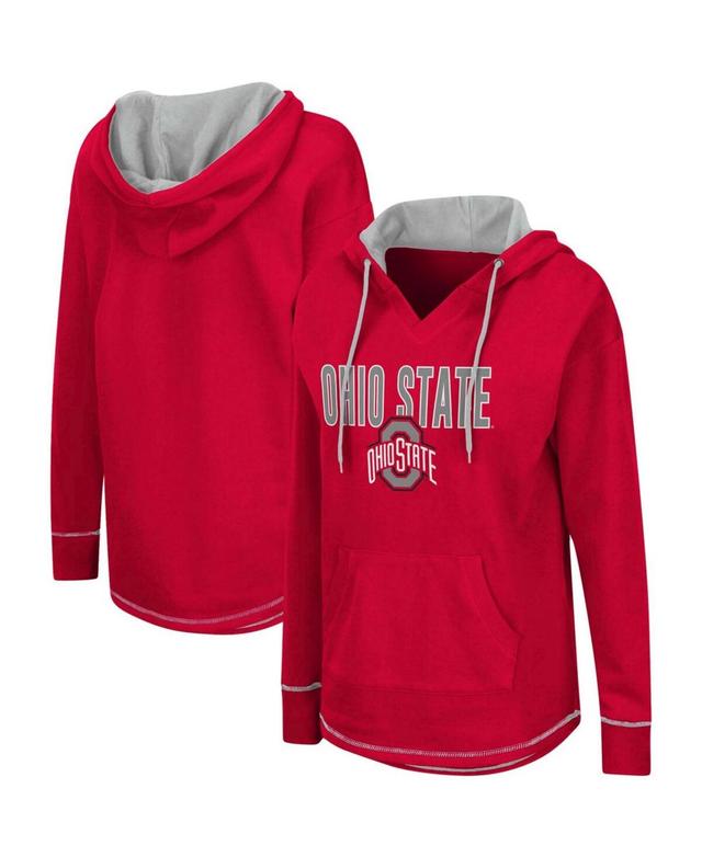 Womens Colosseum Scarlet Ohio State Buckeyes Tunic Pullover Hoodie Product Image