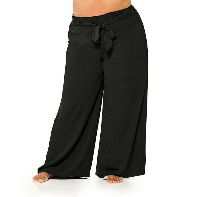 Plus Size Freshwater Crinkle Full Length Swim Pants, Womens Product Image